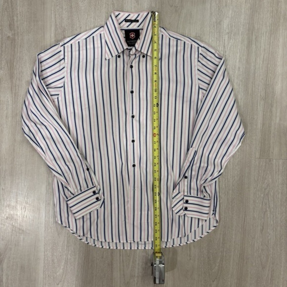 Victorinox Swiss Army Dress Shirt Mens Large Snap Up Pocket Super Fine Cotton